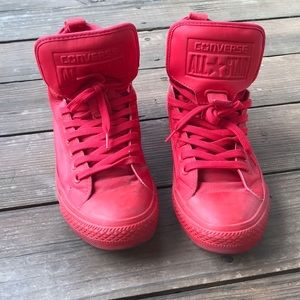 Barely used red Converse boot style